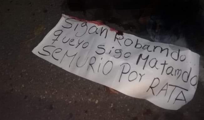 Asesinan a un sujeto en zona rural de Montería y le dejan el letrero “se murió por rata”