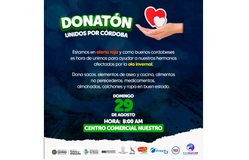 Unidos por Córdoba, participa en la Donatón este domingo 29 de agosto