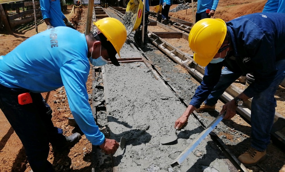 A 62% ascendió el avances en la construcción de placas huellas en Guateque y San Anterito