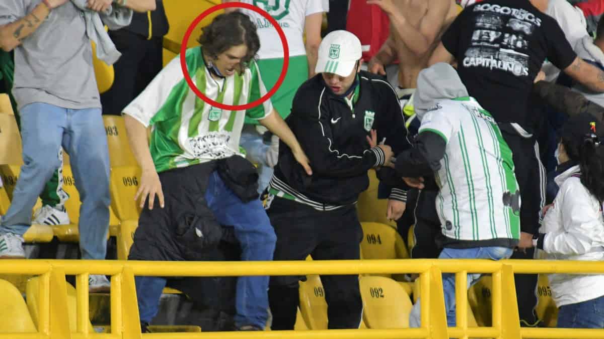 Hincha de Nacional que propinó golpiza a aficionado de Santa Fe no podrá entrar a ningún estadio durante 3 años