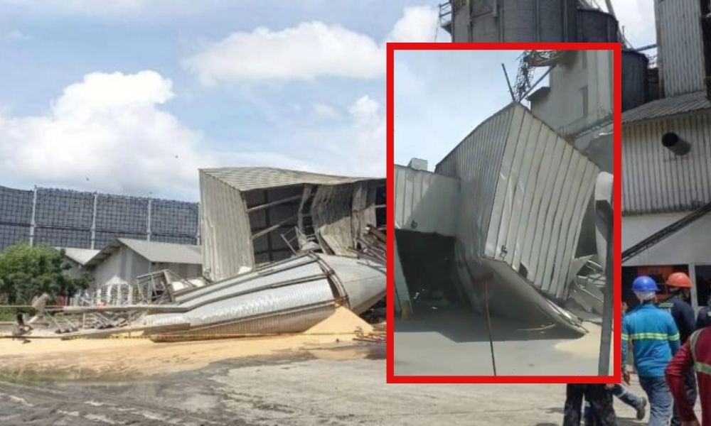 En video: desplome de un depósito Italcol en Barranquilla dejó dos personas muertas y tres más heridas