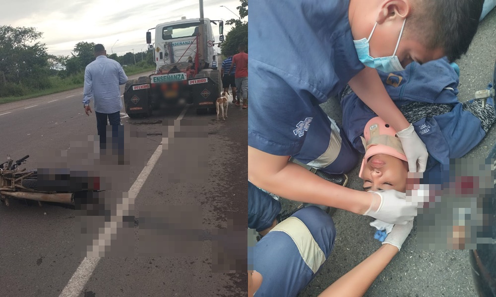 Continúan los accidentes en el Segundo Anillo Vial de Montería, motociclista chocó contra tractomula