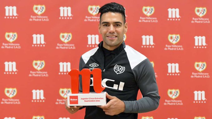 Falcao fue elegido el mejor jugador del mes del Rayo Vallecano