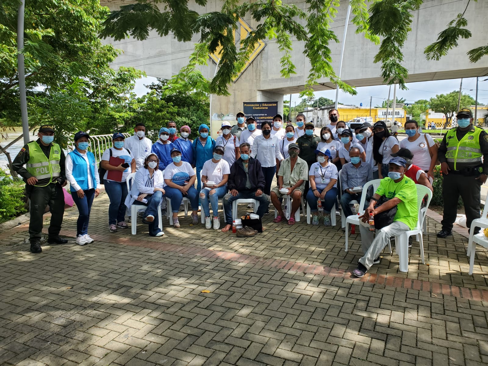 Policía de Montería realizó acompañamiento a jornada de salud de habitantes de calle