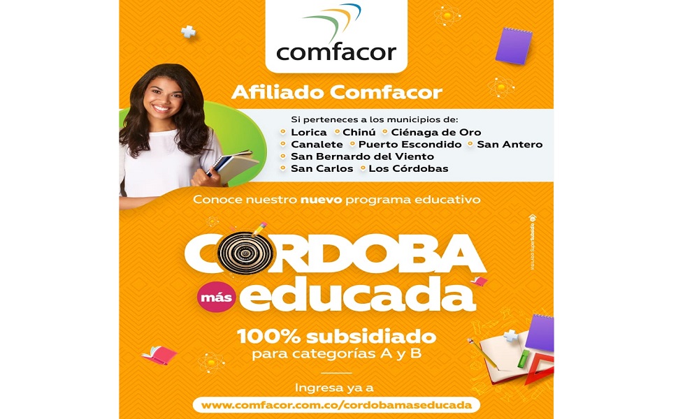 Córdoba más educada, la nueva apuesta de Comfacor