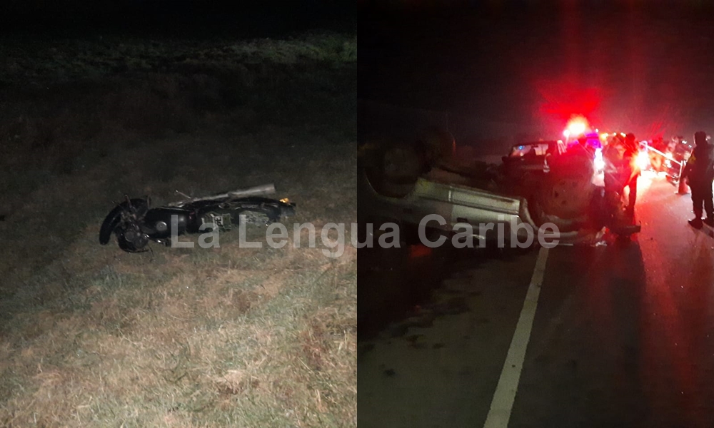 Accidente de tránsito en la vía Cereté – Ciénaga de Oro, un carro terminó volcado