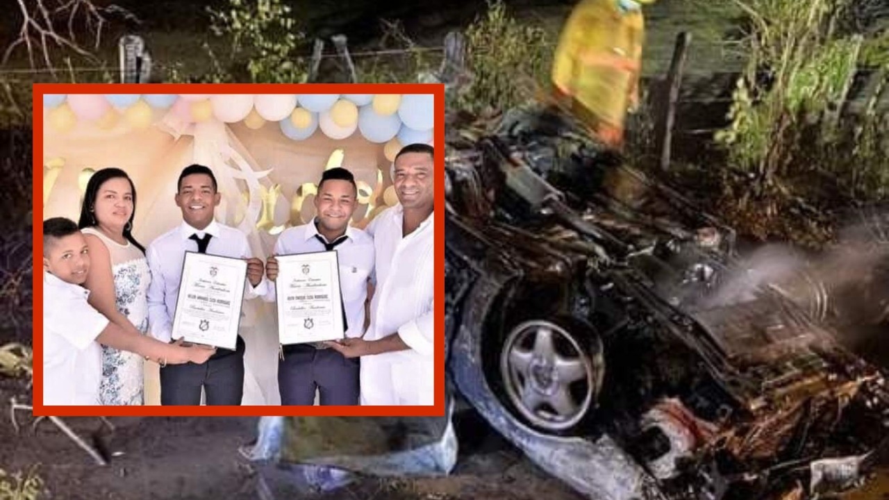 Tragedia, mueren calcinados padres y sus tres hijos en accidente en Valledupar