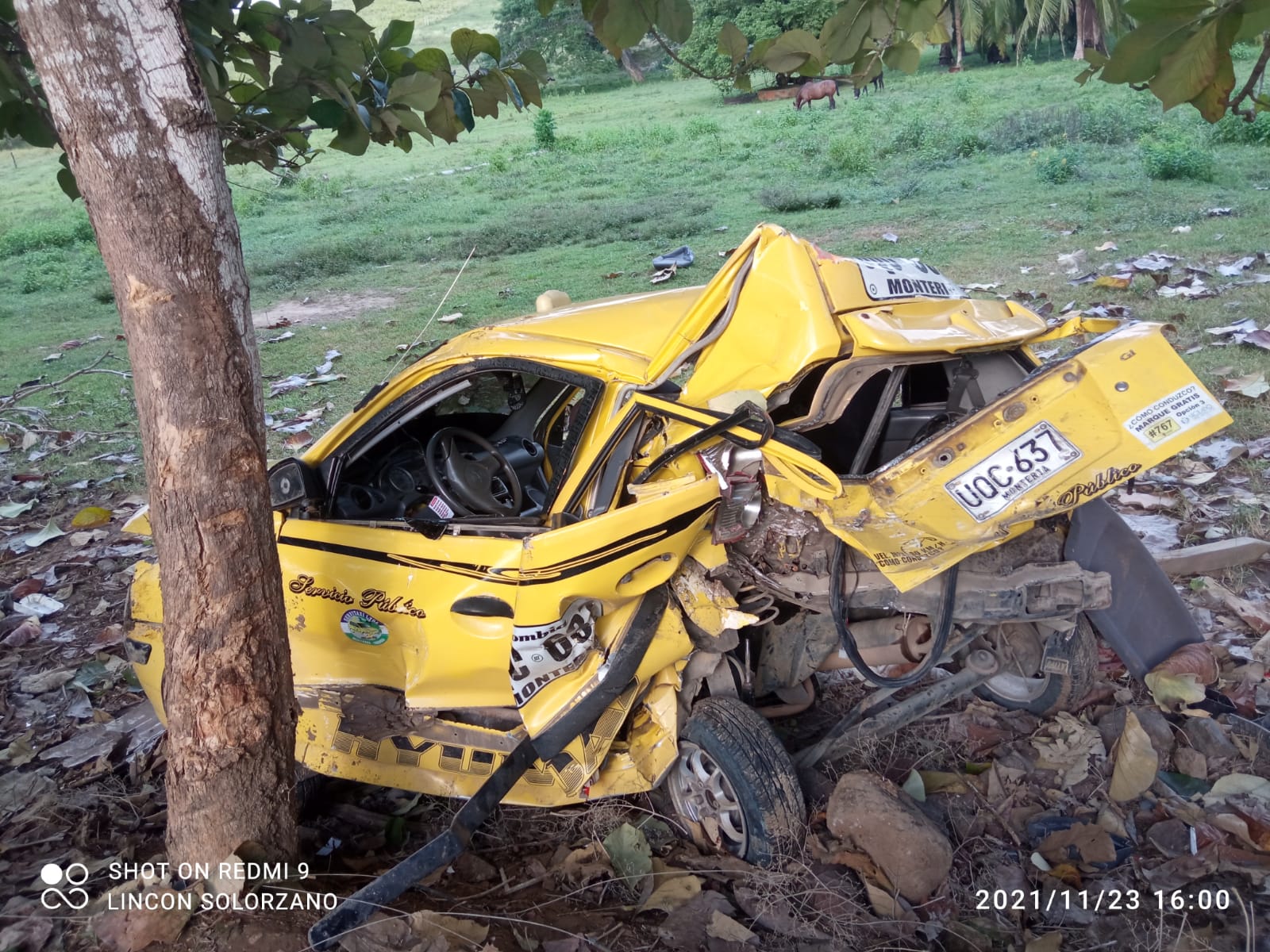 Dos heridos dejó accidente de taxi en la vía Puerto Escondido – Montería