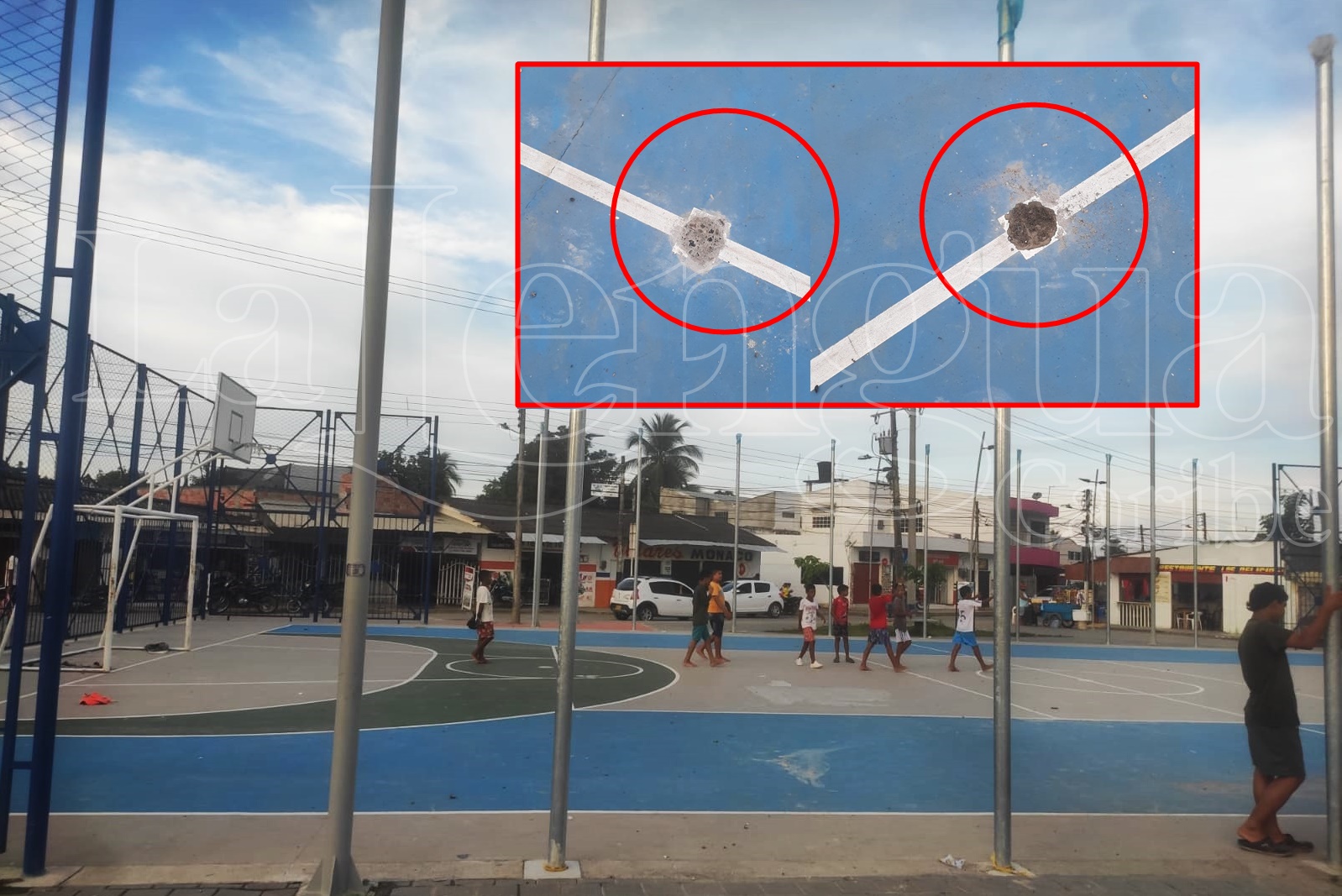Para que no jugaran, le echaron cemento y vidrio a cancha de voleibol en Garzones