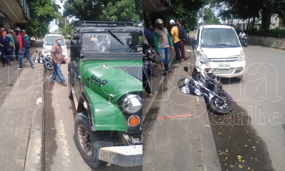 Jeep que remolcaba un vehículo ocasionó accidente en la Avenida Circunvalar de Montería