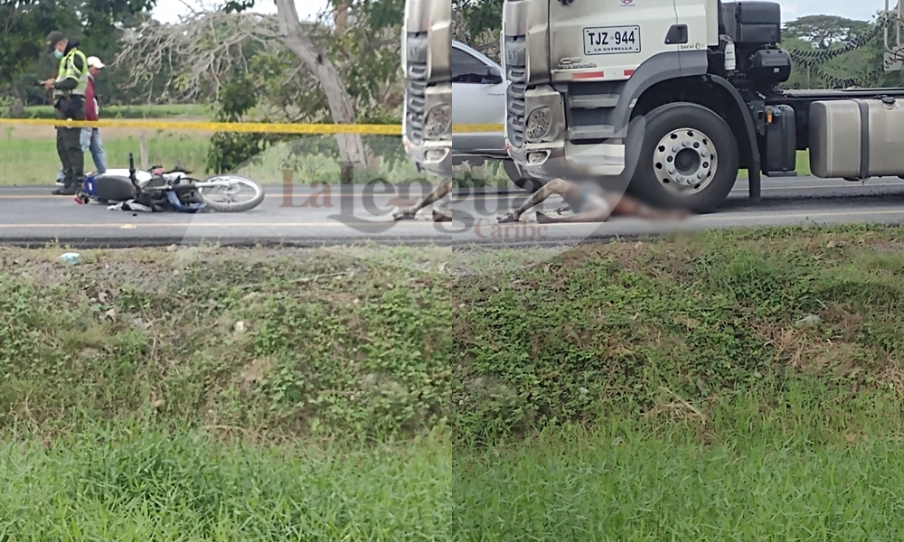 Motociclista murió tras ser arrollado por un camión en la vía Lorica – Montería