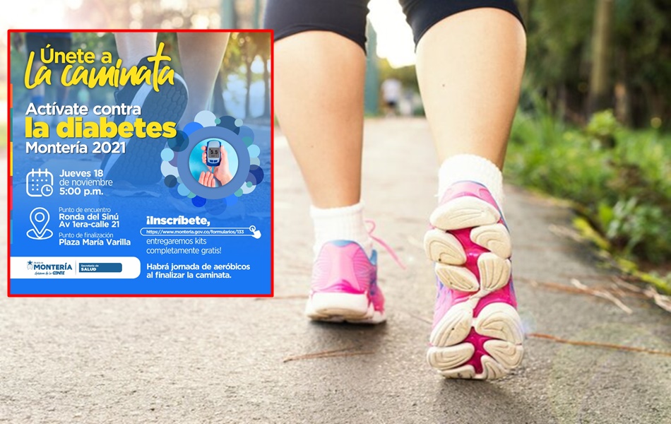 Únete mañana a la gran caminata por el Día Mundial de la diabetes en Montería