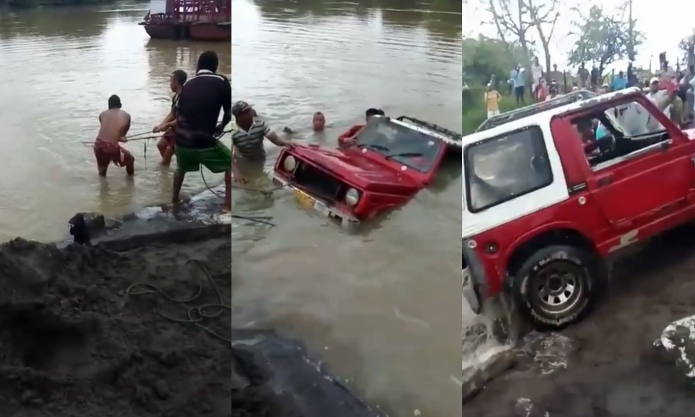 Se llevó el susto de su vida, profesor casi se ahoga luego que su carro cayera al río Sinú