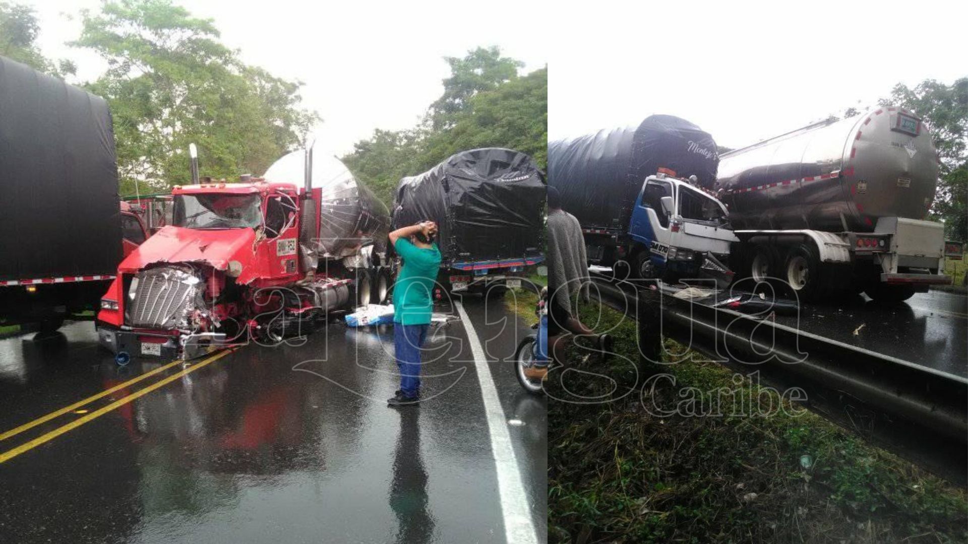 En video, aparatoso accidente de tránsito en la vía Chinú – Sampués