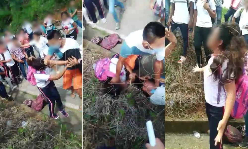 Tremenda pelea protagonizaron dos menores en Ciénaga de Oro, una terminó con una herida en el rostro