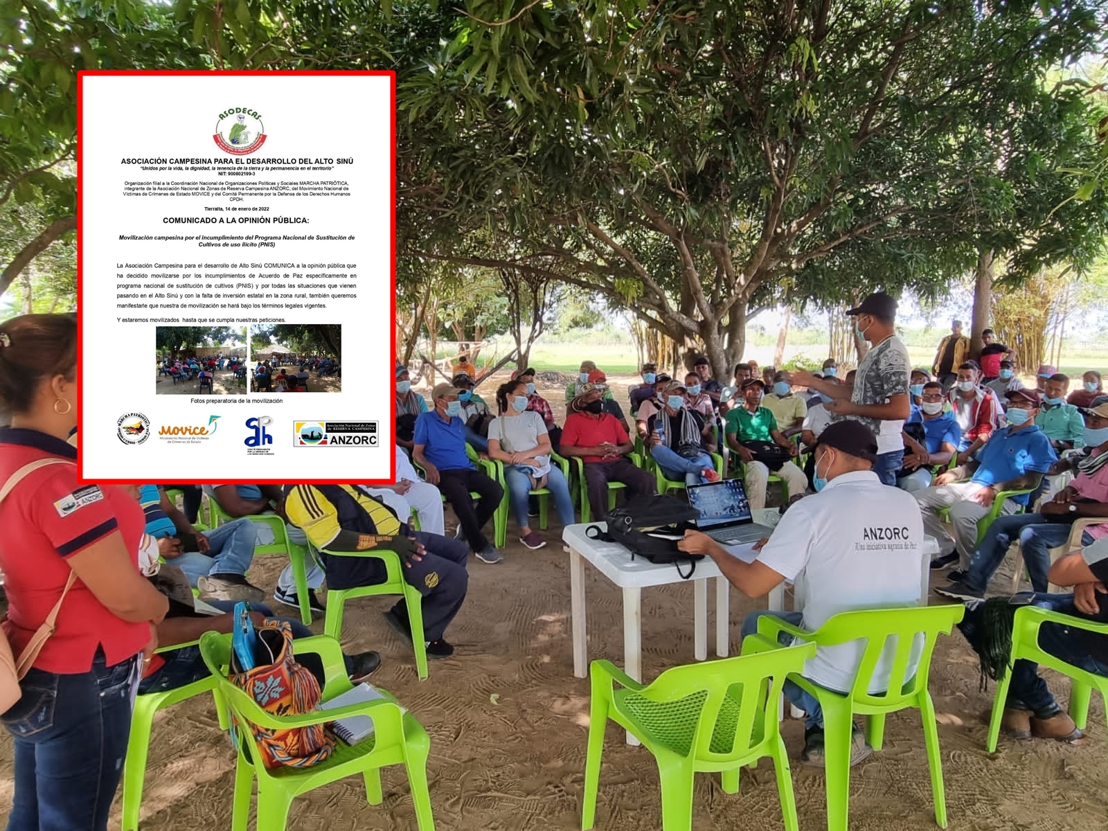 Campesinos del Alto Sinú anuncian movilizaciones por el presunto incumplimiento del Gobierno Nacional