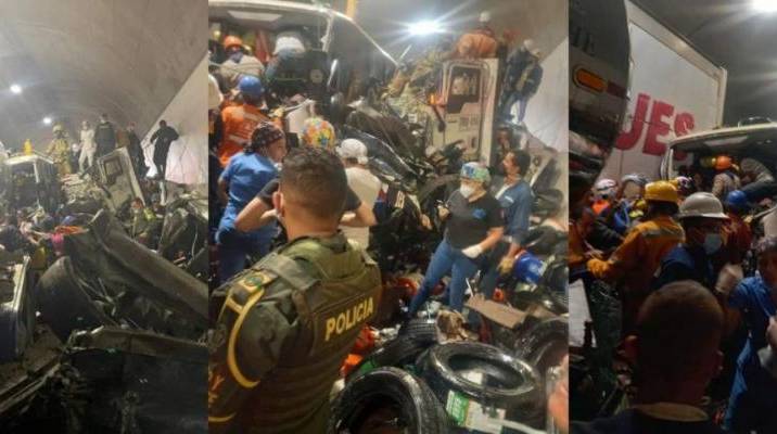 Tractomula se quedó sin frenos en el túnel Los Venados, 8 personas murieron y 33 resultaron heridas