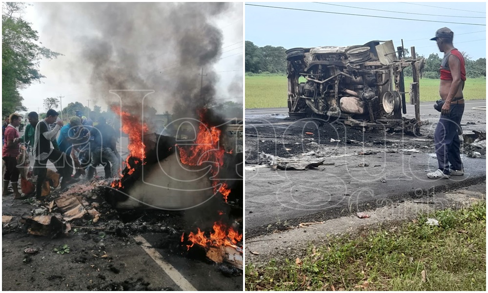 Vehículo que transportaba alimentos se incendió a la altura de El Viso, Bolívar