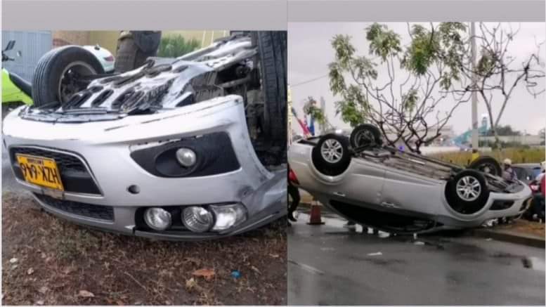 Un vehículo se volcó en inmediaciones de la Terminal de Transportes de Montería