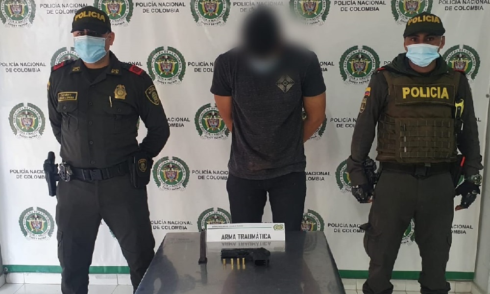 Lo capturaron por dispararle a menor de edad con un arma traumática en Montería