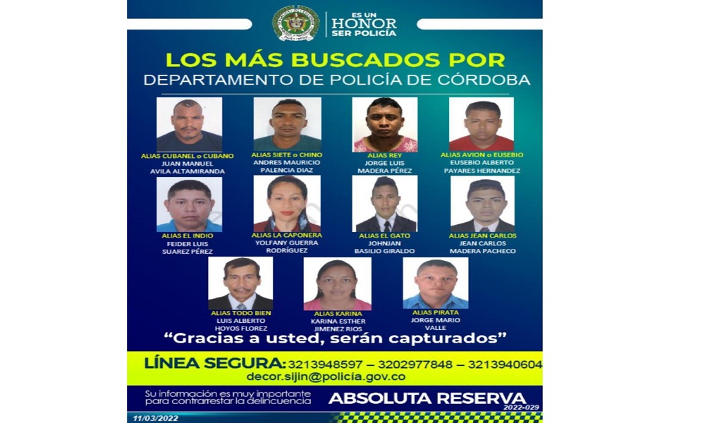 Con cartel de los Más Buscados, Policía intensifica ofensiva contra el delito en Córdoba