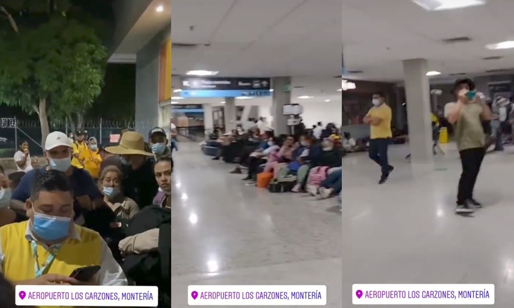 Cientos de pasajeros estuvieron represados en el aeropuerto Los Garzones tras emergencia por avión de Latam en Rionegro