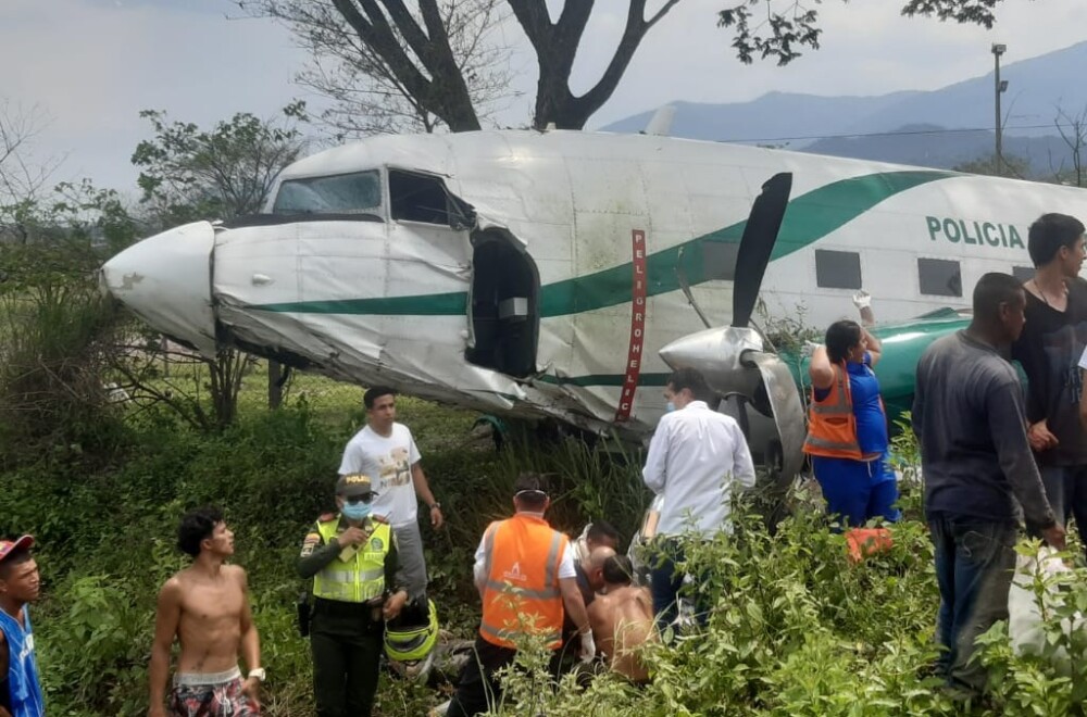 Ráfaga de viento sacó de la pista del aeropuerto de Villavicencio a avión de la Policía