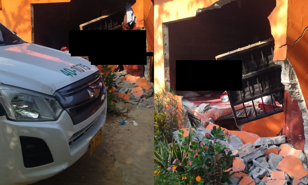 Patrulla de la Policía se estrelló contra una vivienda en Lorica