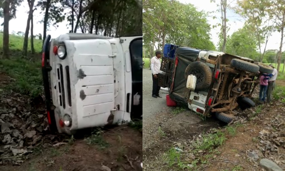 Vehículo se volcó en zona rural de Montería