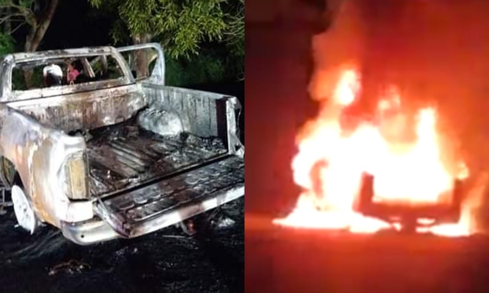 Estrepitoso choque, camioneta se estrelló contra una moto y terminaron incineradas en la vía Lorica – Montería