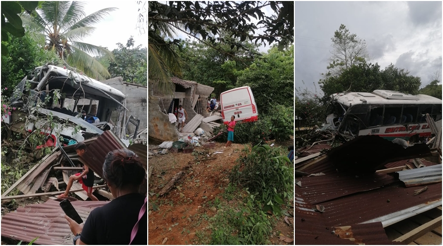 Bus de Sotracor colisionó contra una casa en zona rural de Puerto Libertador