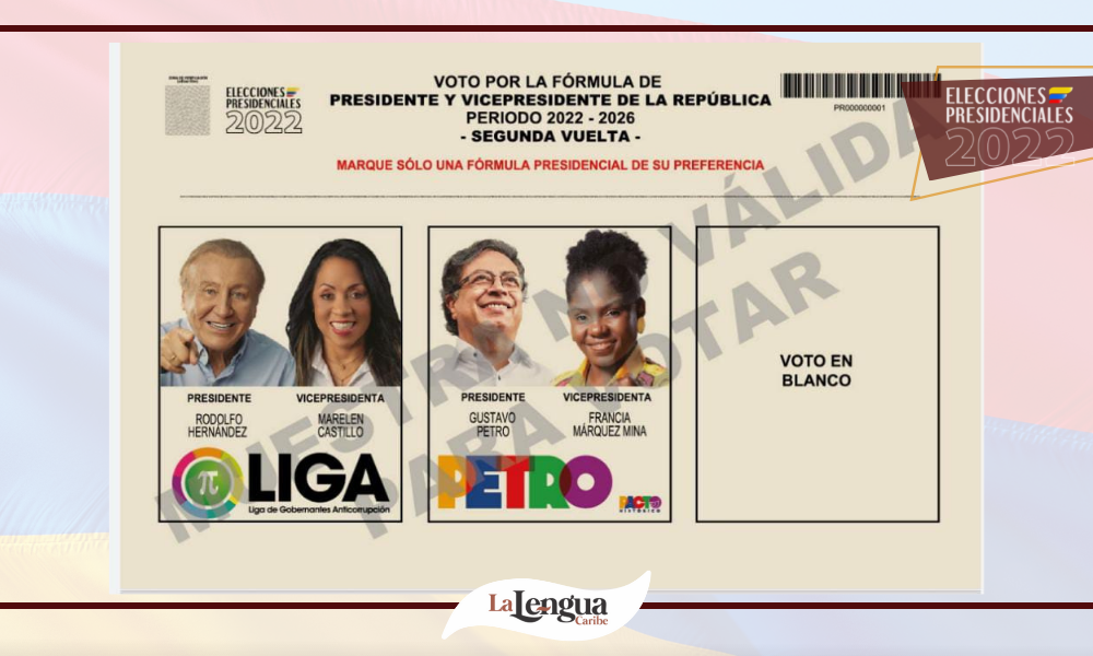 Listo el tarjetón para la segunda vuelta presidencial