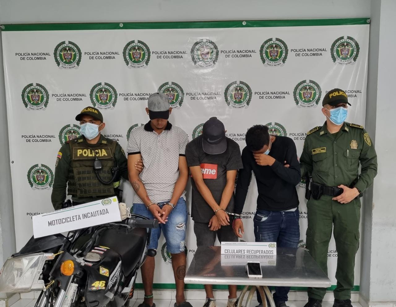 Tres capturados por hurto en el barrio San Martín de Montería