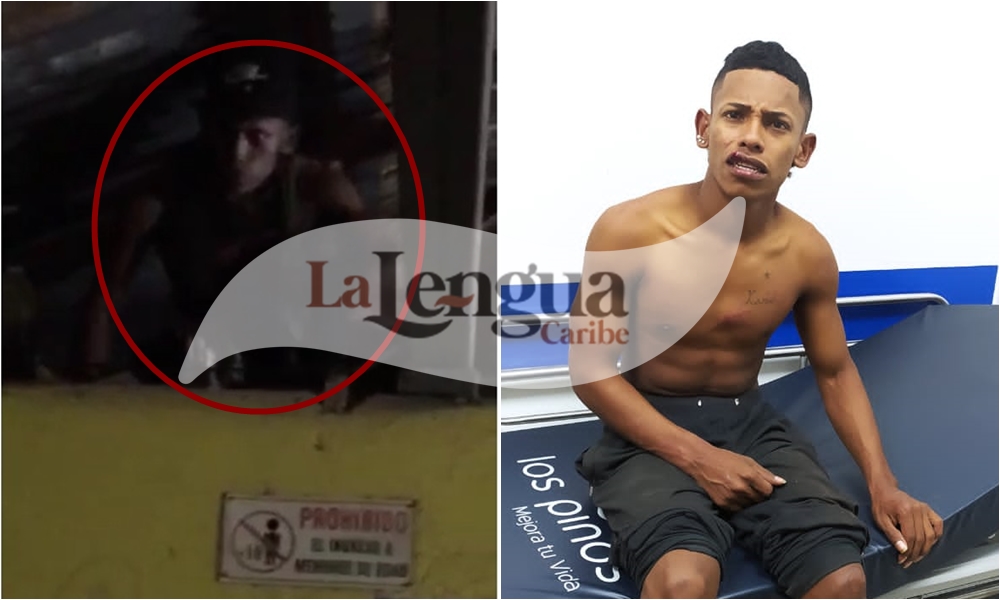 Paloterapia a ‘ladronzuelo’ que se metió en un billar en Cereté, policías lo capturaron
