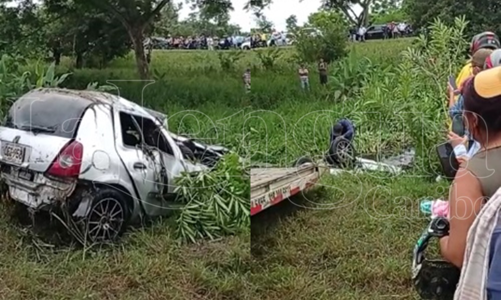 Carro cayó a un canal en la vía Cereté – Ciénaga de Oro, dos personas fallecieron