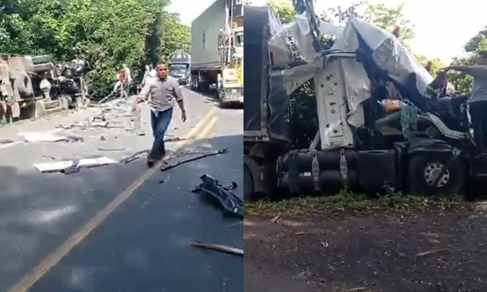 Fuerte accidente en la vía Buenavista – La Apartada, tractomula chocó contra un camión