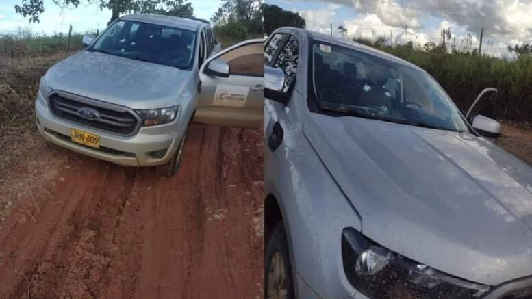 Camioneta de empresa minera fue atacada a disparos en Puerto Libertador