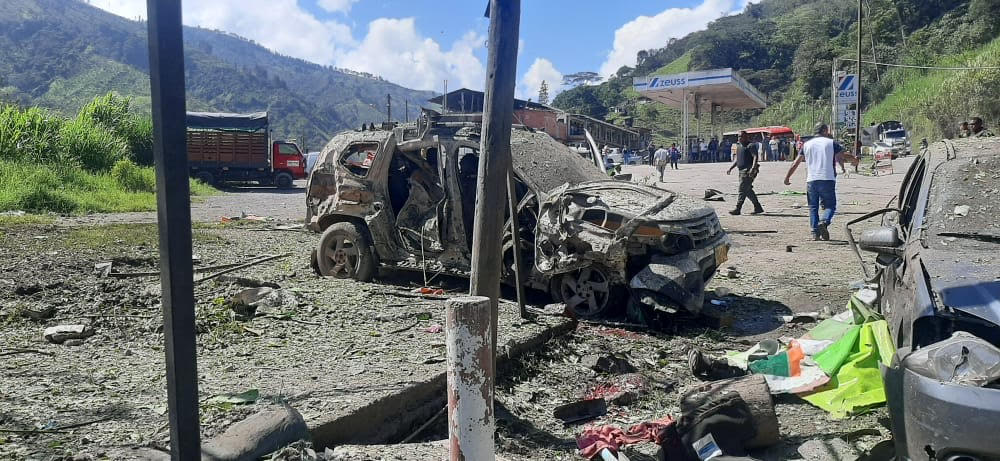 Un policía y un civil muerto dejó ataque con explosivos en Cañasgordas, Antioquia