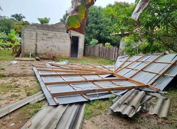 15 viviendas quedaron destechadas por vendaval en Tierralta