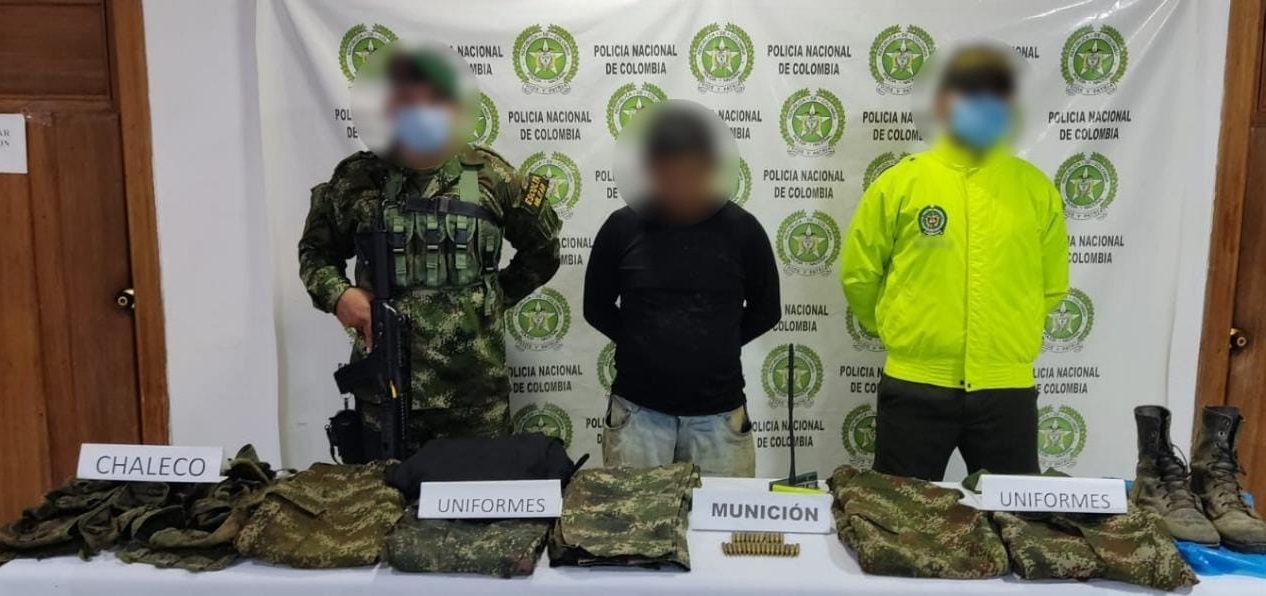 Cayó alias ‘Borojó’ en Puerto Libertador con elementos de uso privativo de las Fuerzas Militares