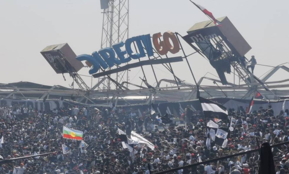 Al menos 10 heridos tras caída del techo del estadio Monumental de Chile en plena celebración de Colo-Colo