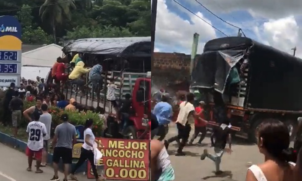 Protestas fuera de control en el Bajo Cauca antioqueño, comunidad saquea camiones  
