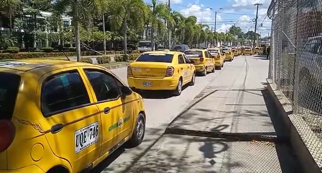 Taxistas volvieron a protestar en Montería por falta de controles de tránsito