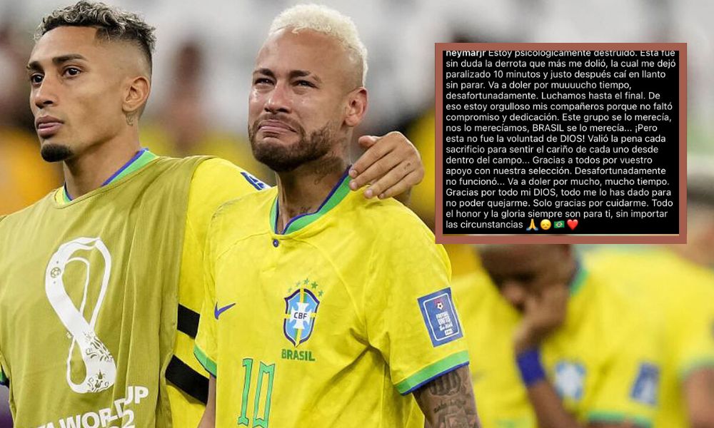 «Estoy psicológicamente destrozado»: Neymar se pronunció tras la eliminación de Brasil