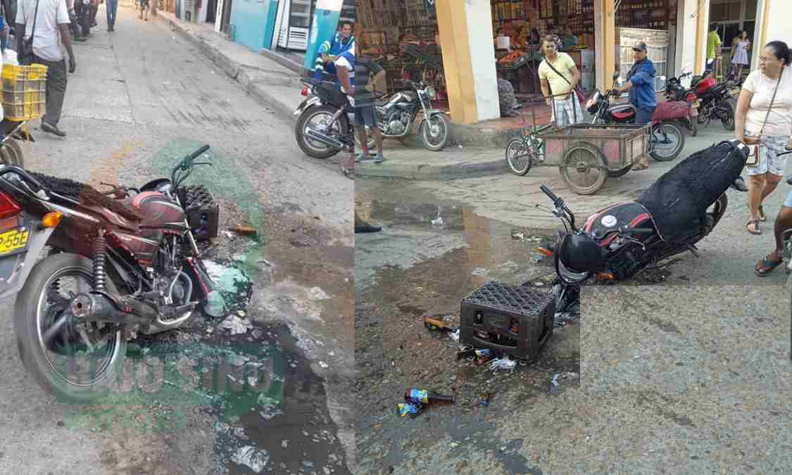 Alcantarilla sin tapa ocasionó accidente en pleno centro de Lorica