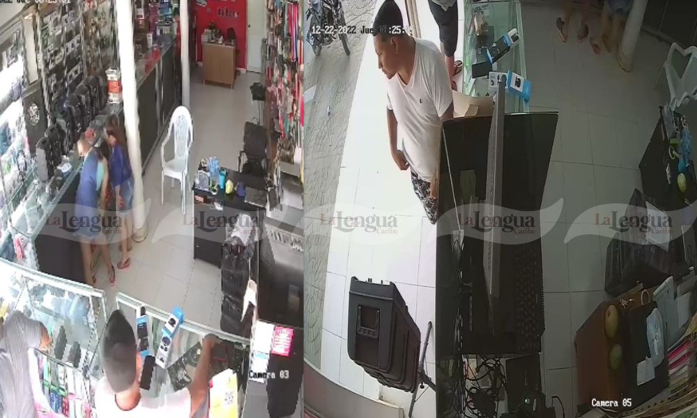 En video, sujeto se robó un celular en un local comercial de Ayapel