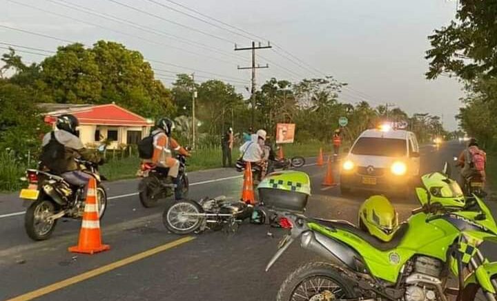 Accidente de tránsito en la vía San Pelayo -Cotorra dejó dos heridos