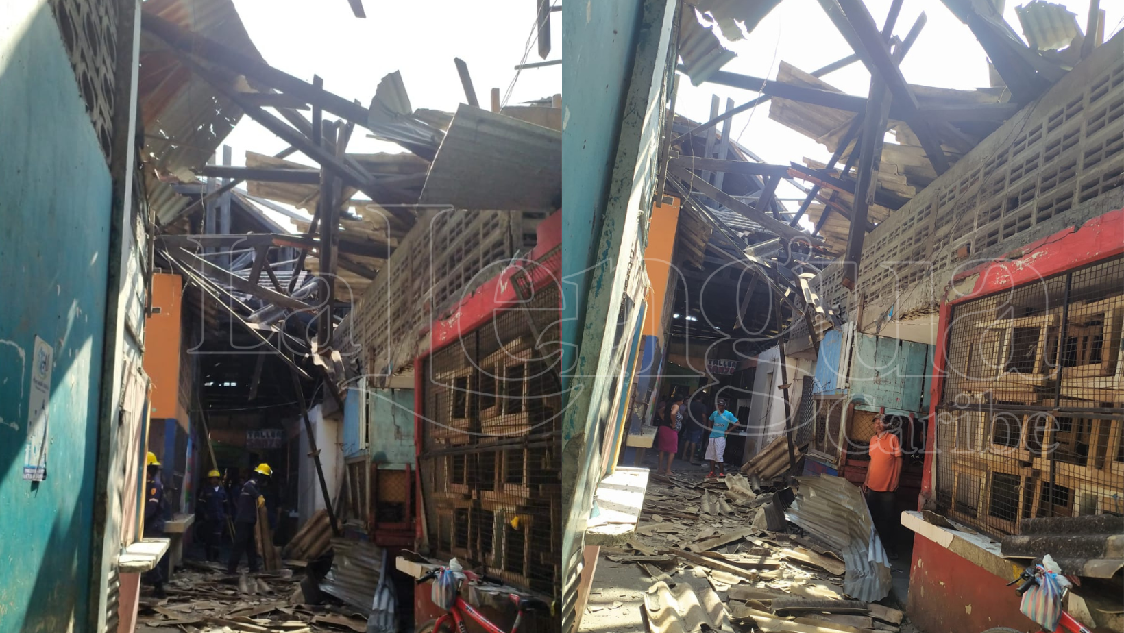 Es un desastre anunciado: colapsa gran parte del techo del mercado ‘Los cuatro patios’ en Montería