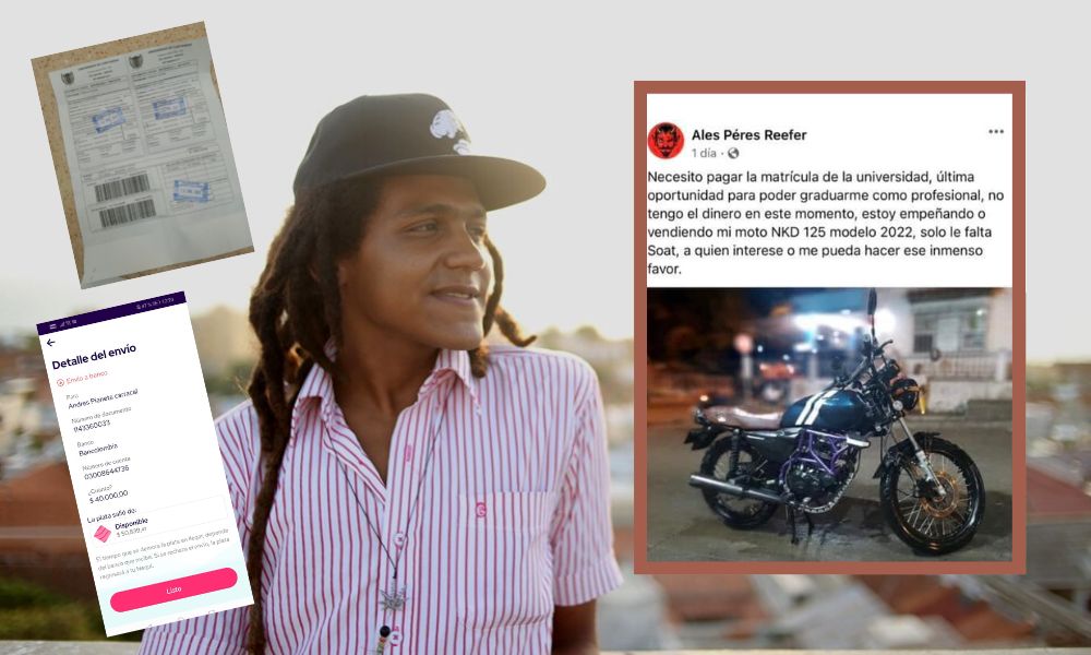 Joven vendía su moto para pagar la matrícula y sus amigos de Facebook le reunieron el dinero