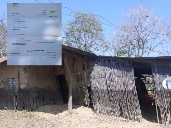 Increíble, casa de bahareque registra en el Sisbén como millonaria